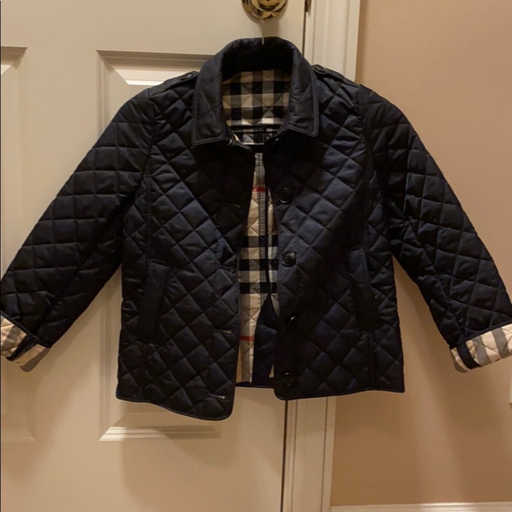 Burberry Girls Mini Ashurst Quilted Jacket Navy